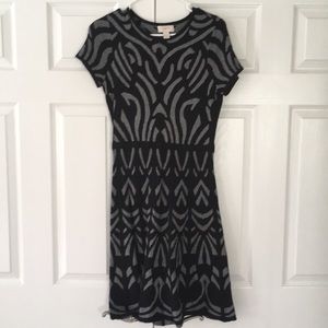 black and gray knit dress